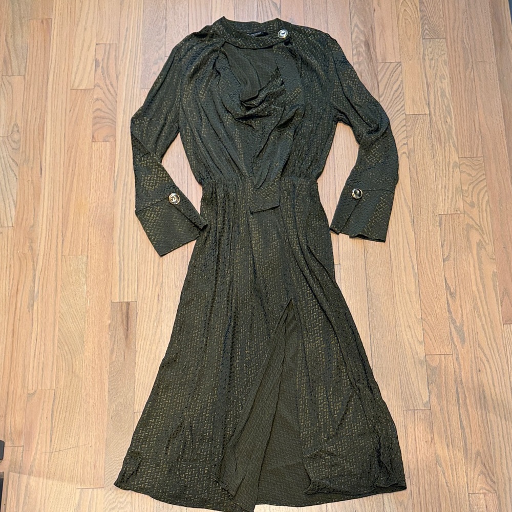 Zara Olive Green Midi Dress